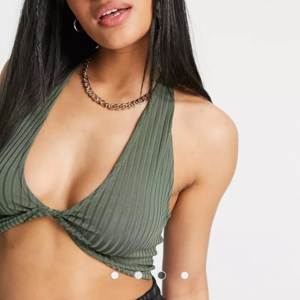 ASOS halter twist front crop top